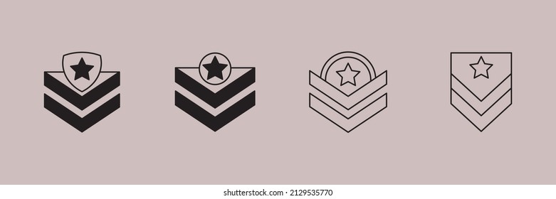 Military Rank Badge Emblem icons  symbol vector elements for infographic web