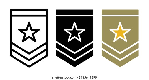 Military rank badge icon. army rank badge vector symbol