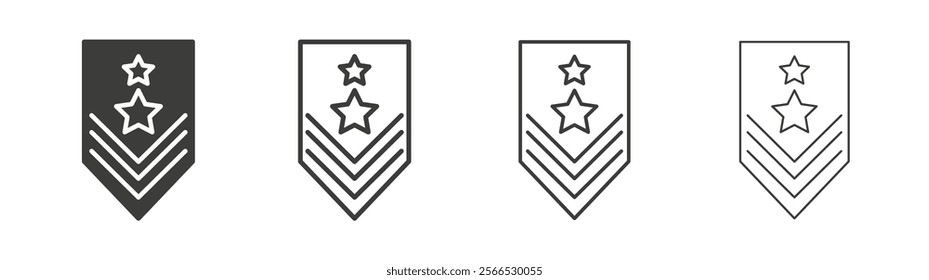 Military rank badge icon collection for website design, app, UI design.