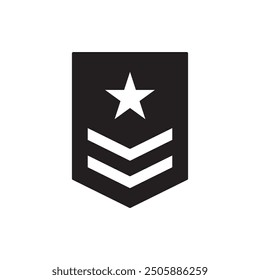 Military Rank badge icon design, isolated on white background, vector illustration