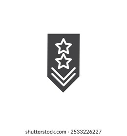 Military rank badge icon Flat simple outline set