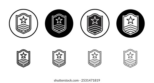 Military rank badge icon Isolated flat vector in outline