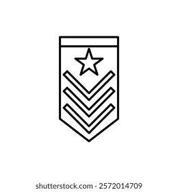 Military rank badge icon in liner stroke style