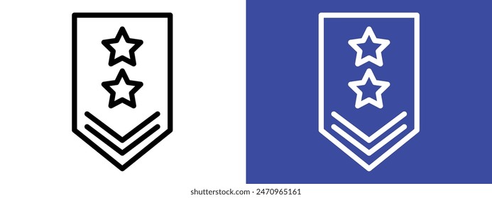 Military Rank Badge Icon Representing Honor and Hierarchical Status