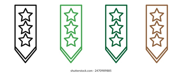 Military Rank Badge Icon Representing Honor and Military Hierarchy