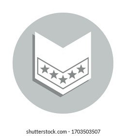 military rank badge icon. Simple glyph, flat vector of army icons for ui and ux, website or mobile application