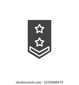 Military rank badge icon Symbol mark in filled style