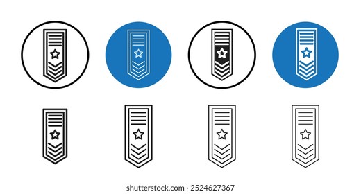 Military rank badge icon Thin line art collection