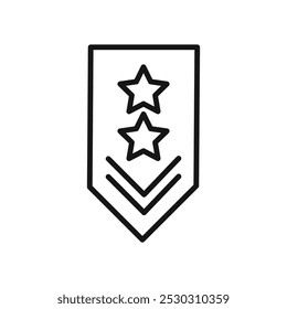 Military rank badge icon Thin line art isolated