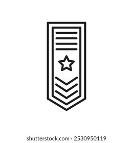 Military rank badge icon Thin line flat illustration