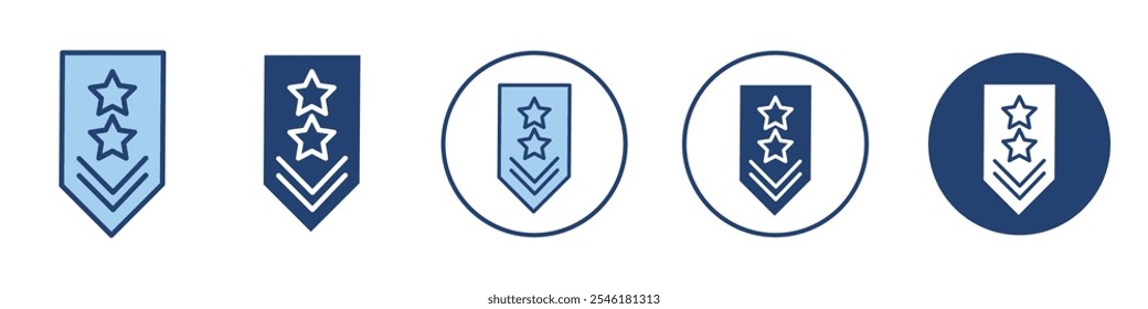 Military rank badge icon Thin line art isolated