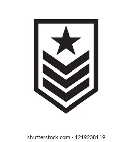 military rank badge icon in trendy flat style 