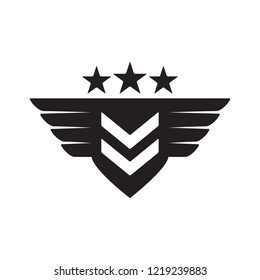 military rank badge icon in trendy flat style 