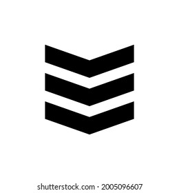 military rank badge icon in trendy flat style.