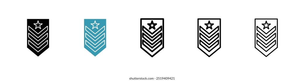 Military rank badge icon vector icon set. EPS 10