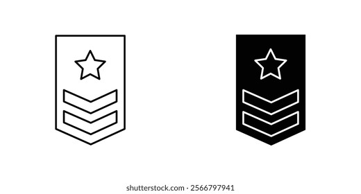 Military rank badge icons pack for apps and web UI designs