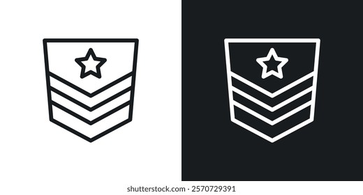 Military rank badge icons set vectors on white background.