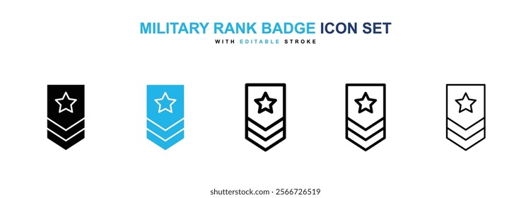 Military rank badge icons vector collection pack.