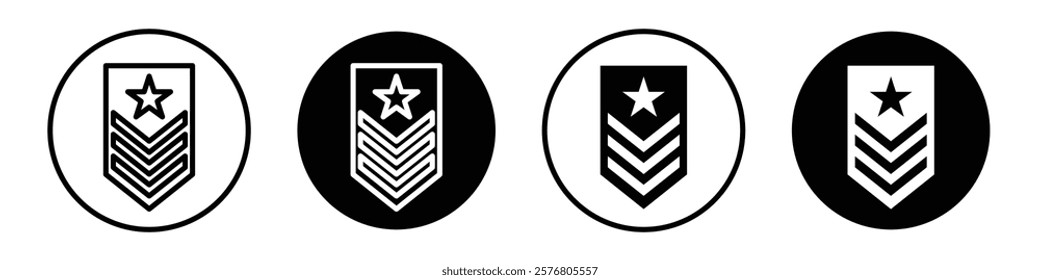 Military rank badge icons vector pack for web designs