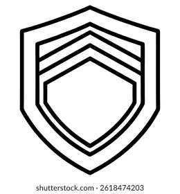 Military Rank Badge Shield vector design on a white background