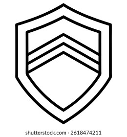 Military Rank Badge Shield vector design on a white background