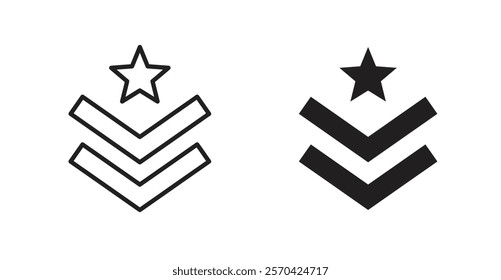 Military rank badge vector web icons set