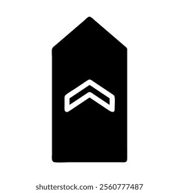 Military rank chevron badge. Concept of army, service, and promotion.