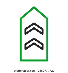 Military rank chevron badge. Concept of army, service, and promotion.
