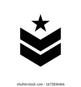 Military Rank Icon. Badge Vector. Grade Illustration Sign & Symbol.