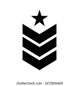 Military Rank Icon. Badge Vector. Grade Illustration Sign & Symbol.