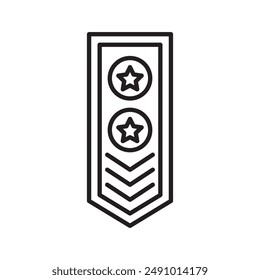 Military Rank icon Black line art vector logo