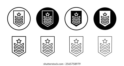 Military Rank icon Black and white outline vector