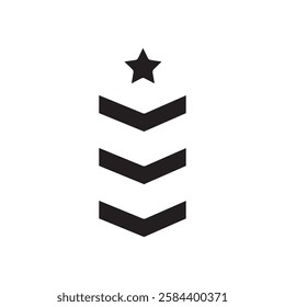 Military Rank icon black and white vector outline sign