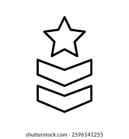 Military Rank icon color editable on white background