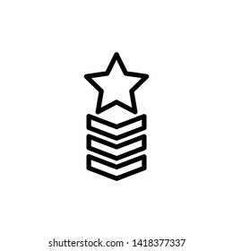 Military rank icon design trendy. Badge Vector. Grade Illustration Sign Symbol.