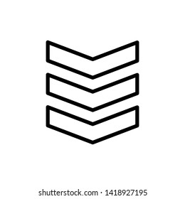 Military rank icon design trendy. Badge Vector. Grade Illustration Sign Symbol.