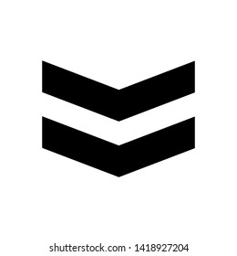 Military rank icon design trendy. Badge Vector. Grade Illustration Sign Symbol.