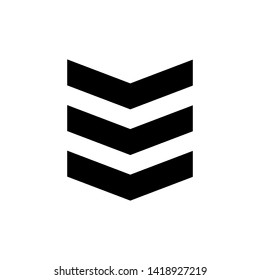 Military rank icon design trendy. Badge Vector. Grade Illustration Sign Symbol.