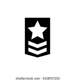 Military rank icon design trendy. Badge Vector. Grade Illustration Sign Symbol.