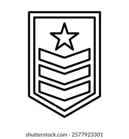 Military Rank icon Flat illustration sign