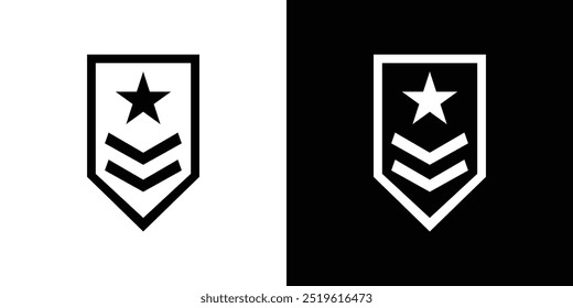 Logotipo lineal del icono del rango militar aislado