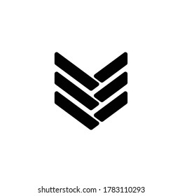 Military rank icon or logo isolated on white background