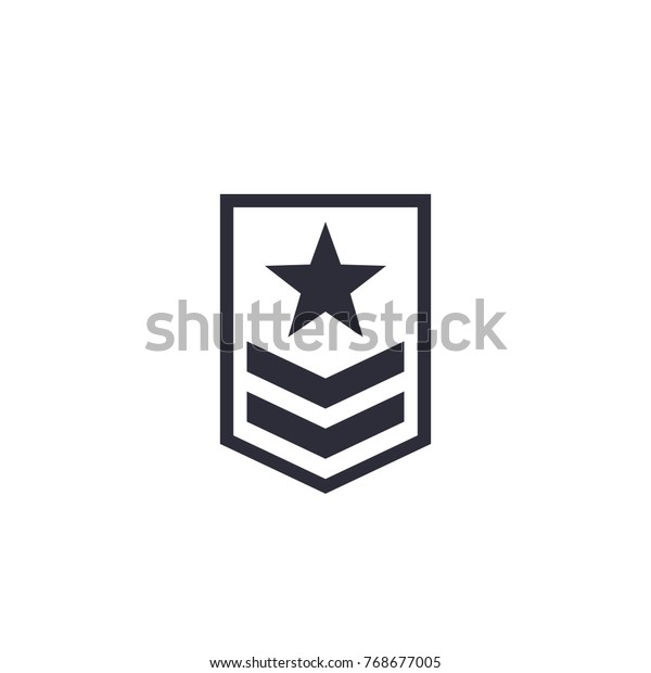 Military rank icon on\
white