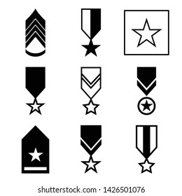 Military Rank Icon Set Army Insignia Stock Vector (Royalty Free ...