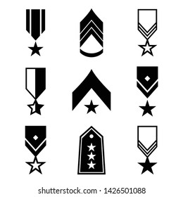 Military Rank Icon Set Army Insignia Stock Vector (Royalty Free ...