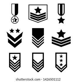 Military Rank Icon Set Army Insignia Stock Vector (Royalty Free) 1426501112