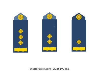 Military rank icon. Shoulder straps set vector ilustration.