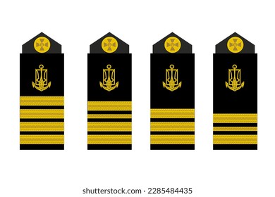 Military rank icon. Shoulder straps set vector ilustration.