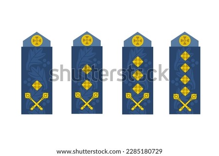 Military rank icon. Shoulder straps set vector ilustration.