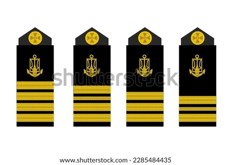 Military rank icon. Shoulder straps set vector ilustration.